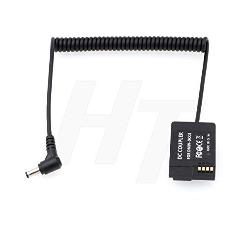 Batteria fittizia accoppiatore CC da 5,5 x 2,1 mm a DMW-DCC8, ricambio per batteria Panasonic DMW-BLC12