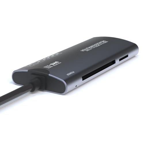 Image of SWOFY USB 3.0 Card Reader 6 in 1 Adapter Hub- Plug & Play, Compatible with Apple & Windows, Supports SD, Micro SD, MS,M2,XD,CF Cards for Windows, Mac, Android, SWOFY MP3 Player,Camera