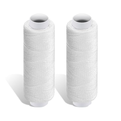 2 Pcs Sewing Thread 200 Yards White Threads Polyester Sewing Machine Thread for Hand Quilting Embroidery and Crafts