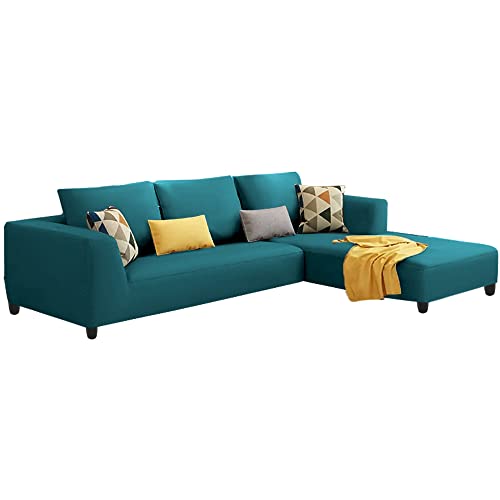 Image of Galib RHS 4 Seater L Shape Sofa Set for Living Room (Pine) Premium Fabric