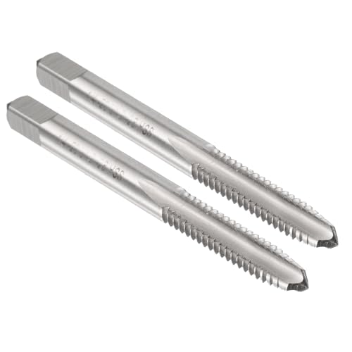 uxcell 2pcs Hand Plug Tap 1/4-20 UNC 2B Thread Plug Style Taps Straight Flute Screw Tapping Threading Tool High Speed Steel HSS6542