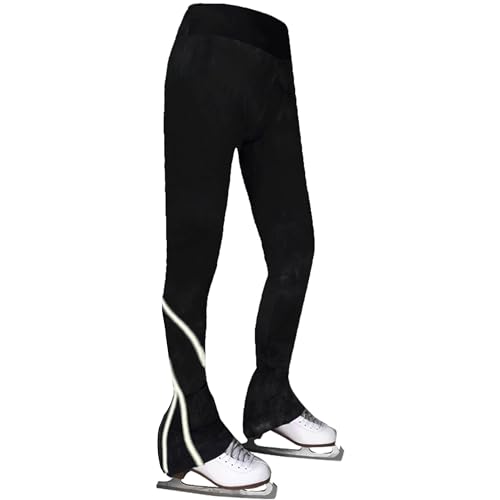 Pantalon de patinage artistique noir et legging en polaire enfant