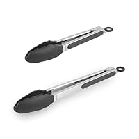 Salter Expert Kitchen Tong Set - 9” & 12” Locking Tongs, Non-Stick Safe, Heat-Resistant Silicone, Dishwasher Safe, for Meat, BBQ, Frying, Serving, Air Fryer, Salad, Buffet, Easy-Clean, Durable