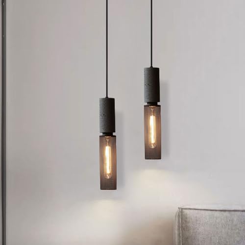 Éclairage de suspension minimaliste en ciment noir et mat
