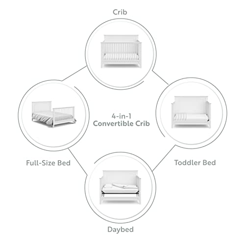 Storkcraft 04523-201 Solstice 5-In-1 Convertible Crib (White) – Greenguard Gold Certified, Converts To Toddler Bed And Full-Size Bed thumb #3
