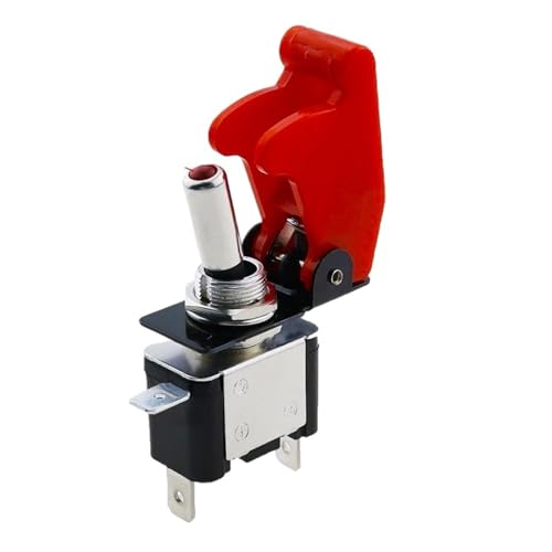 Interrupteur avion de sécurité LED rouge foncé 12V 20A robuste pour finitions premium de cockpit