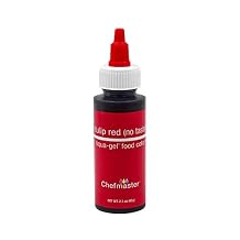 Chefmaster Liqua-Gel Food Color 2.3 oz. - Tulip Red no taste