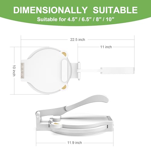 Bamboo 10 Inch Tortilla Press for Corn & Flour Pitas (4.5"-10")