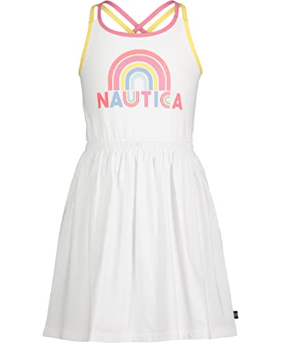 Nautica NSMFH00Q-100 Girls' Sleeveless Printed Tank Dress cover