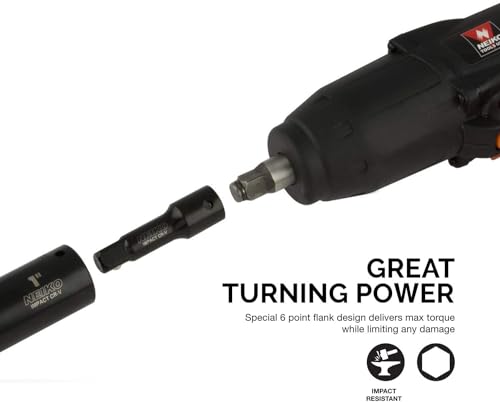 NEIKO 02443A 3/8" and 1/2" Drive Master Impact Socket Set | 38 Piece | Standard SAE (Inch) and Metric (mm) Sizes Below | Deep and Shallow Kit | Cr-V Steel | Includes Duometric Sockets