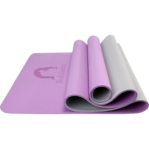 Image of Bodylastics Yoga Mat for Men and Women with Carry Bag TPE 6ft x 2ft x 6mm Large Size Anti Slip & Anti Tear Workout Mat