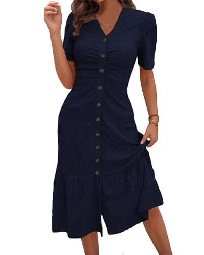 Robe elegante robe A-line plage decontractee col en v coupe ajustée