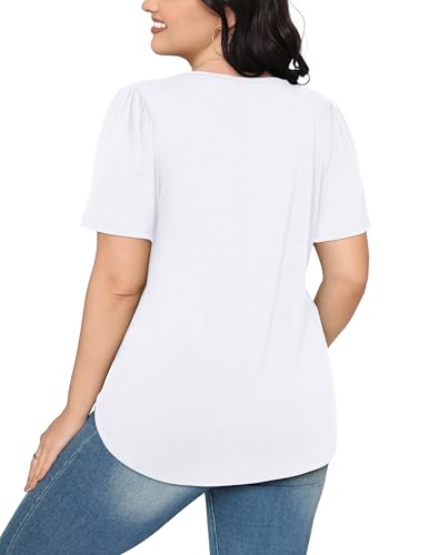 ofeefan womens t shirts short sleeve pleated dressy casual scooped neck summer tops blouses
