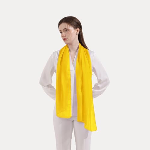 Women's Solid Chiffon Scarf, Soft Sheer Lightweigt Neck Scarves for Wedding Halloween Party4