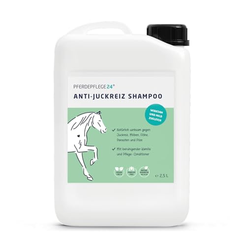 PFERDEPFLEGE24 Pferde Shampoo Anti Juckreiz 2,5l - Juckreiz lindern & Haut regenerien - Natürliches Pferdeshampoo gegen Juckreiz, Milben, Pilz-, Floh & Parasiten