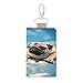 Funny Turtle Pug Dog in The Sky Leather Key Case,Fashionable Credit Card Holder Slim Multi Card Keychain Pouch Travel Portable Keychain Wallet