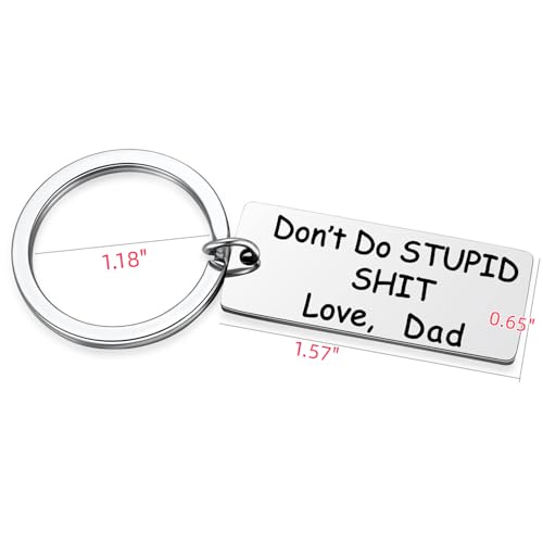 Image of Mother to Kids Don't Do Stupid St Keychain for Teenage Daughter Son Graduation Valentine Gag Gifts from Mom