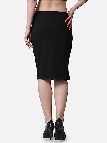 Image of POPWINGS Casual Solid Pencil Skirt for Women || Knee-Length Skirt for Women || Stylish Mini Skirt for Women || Summer Pencil Skirt for Women