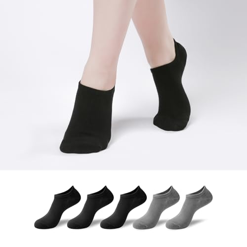 4/5 pairs No Show Socks for Women Men, Bamboo Rayon Non-Slip Breathable Low Cut Casual invisable Socks for Sneakers Loafers