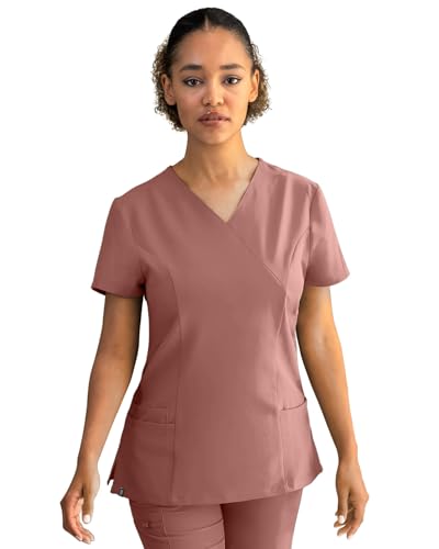 Stenso Nobby Uniformes Sanitarios Mujer Elastica - Casaca Sanitaria Mujer Stretch - Camisa Sanitaria Spandex Color de Malva L