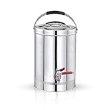RJ kitchenware Store Stainless Steel 5 liter Tea Container Eco-Friendly Tea/Coffee|Coffee/Tea Urn Kettle with Tap, Hot & Cold Pot|Tea Pot Dispenser Jar|Chai Kettle for Canteen Kitchen|Silver