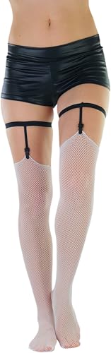Image of ToBeInStyle Women's Opaque Closed Toe Thigh Highs With Attached Garters