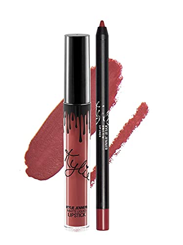 New Female Kylie Jenner Cosmetics Long Lasting Lipstick Lip Gloss Liquid Matte Lip Liner Makeup (Kristen)