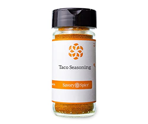 Savory Spice Taco Seasoning - Mild, Gluten-Free Taco Seasoning Mix for Ground Beef - Season Burritos, Enchiladas, Fajitas, Guacamole, Nachos - Vegan & MSG-Free (Jar - Net: 2.4 oz)