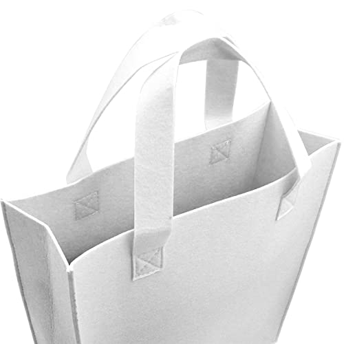 Sac en feutre de laine blanc x3 pour document et courses du quotidien