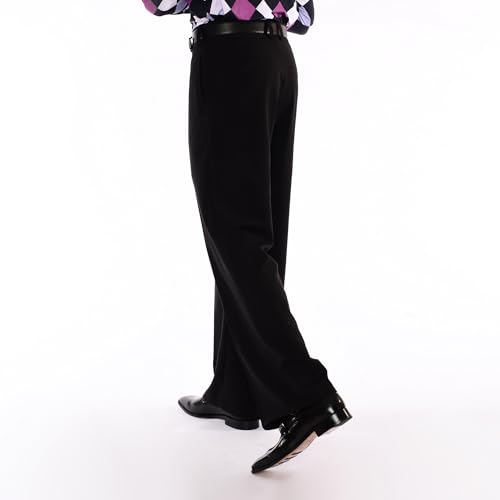 Mens 70s Black Stretch Gabardine Wide Leg Pants4