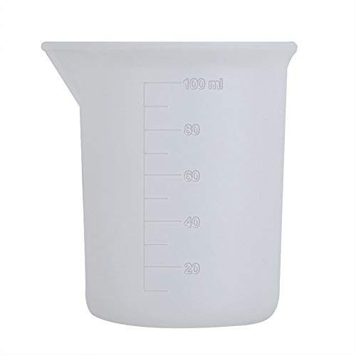 POFET 10pcs 100ml Silicone Measuring Cups Reusable Precise Scale Resin Mixing Cups for Epoxy Resin Casting Molds, Slime, Art