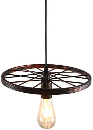 NAVIMC Industrial Rustic Wagon Wheel Chandeliers Pendant Light Fixture for Kitchen Island,Dining Room (Copper) (Copper)