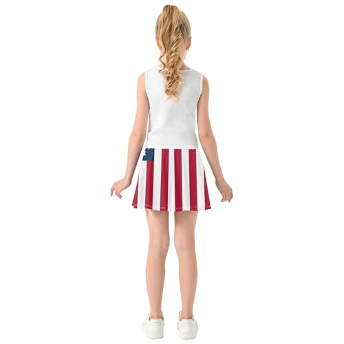 Joisal Girls' Shorts Athletic Skorts American Flag Tennis Skirts Toddler 2 in 1 Little Girl 3t4