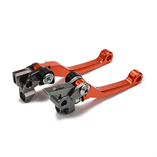 Anxin Motorcycle Cnc Billet Pivot Foldable Clutch Brake Levers For 350 450 Sx Sxr Sxf Xcf Xcfw Xcrw Xcw Excr Exc 14-16 125 150 200 250 300 500(Six Days) 14-18 Orange #TOP2