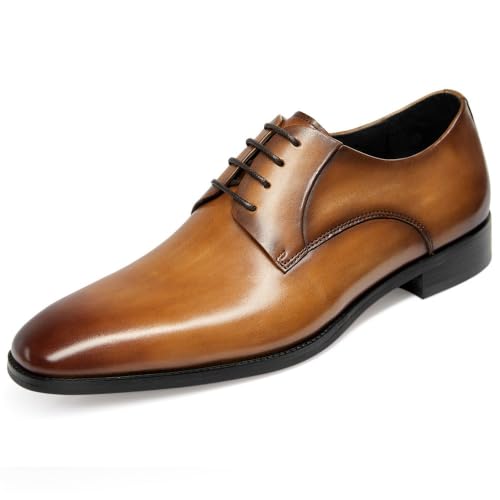 Image of GIFENNSE Men's Dress Shoes Oxford Lace-Up Leather Formal