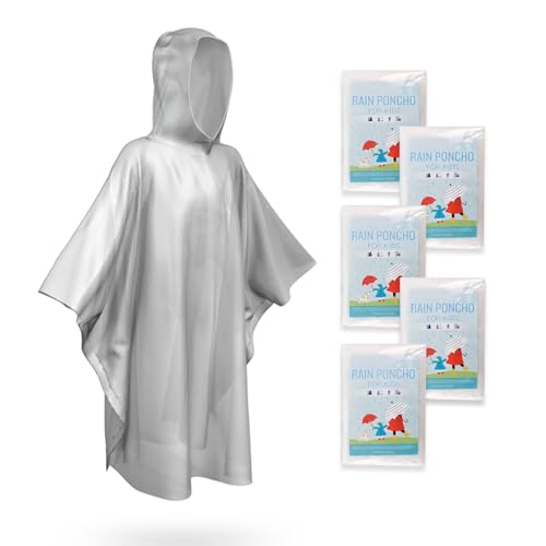 Image of SaphiRose Disposable Rain Ponchos Emergency Clear Poncho