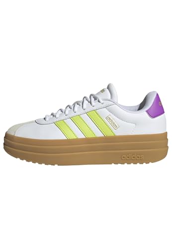adidas Women's VL Court Bold Sneaker, White/White/White, 9