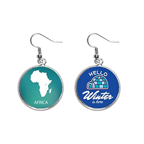 Pendientes de silueta de África con acabado fino de joyería fina colgante