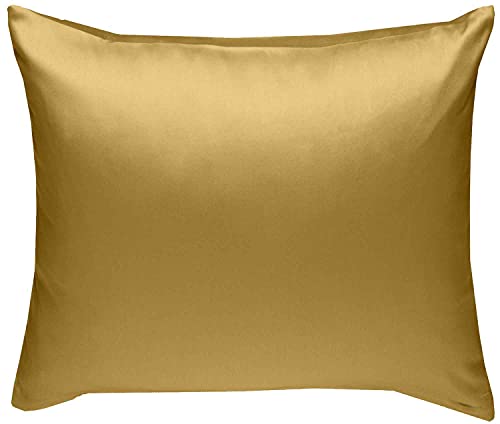Bettwaesche-mit-Stil Mako Interlock Jersey Bettwäsche Kissen Uni/enfarbig 100% Baumwolle 80x80, Gold