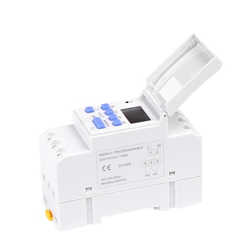 QAXIOQCS Electronic Weekly Programmable THC15 AC220/230/240V 30A Digital LCD Power Timer Programmable Time Switch Relay with(110V 1NO 1NC)