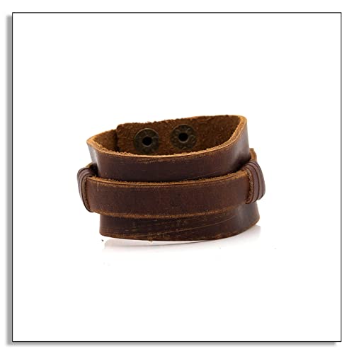 Punk Rock Snap Button Bracelet Wide Leather Cuff Bracelet2