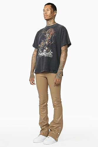 Men's Ennis PU Stacked Flare Jean3