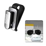 IHOTDER Sunglasses Holders for Car Visor,Cool US Flag Car Sunglass Holder Clip for Holding Glasses/Tickets/Cards,Car Must Haves Car Interior Accessories Visor Sunglasses Holder Clip (Black+Silver)