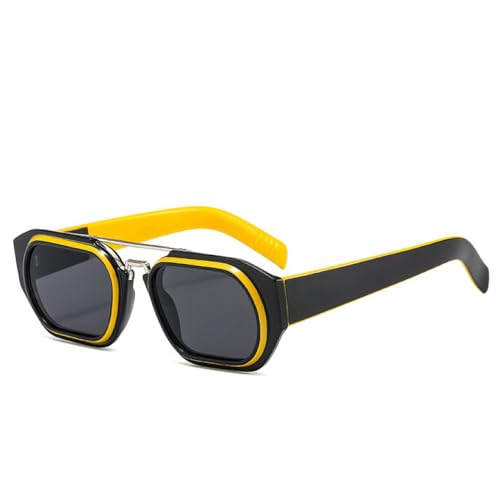 Lunettes de soleil Steampunk carrées vintage hip-hop pour homme et femme