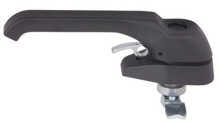 1 3/16 Grip Range, Emka Plain Padlockable, Black Powder Coating, Heavy Duty L-Handle w/Defeator for Two Hand Operation NEMA 4 Rated 1/4 Turn Latches (1 Each)