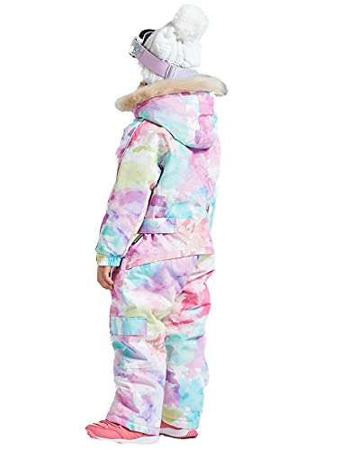 Image of Kids Girls Boys Waterproof Colorful One Piece Snowsuits Coveralls Ski Suits Jackets Winter Jumpsuits