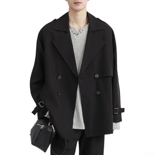 Trench décontracté court ample kaki veste double boutonnage printemps automne