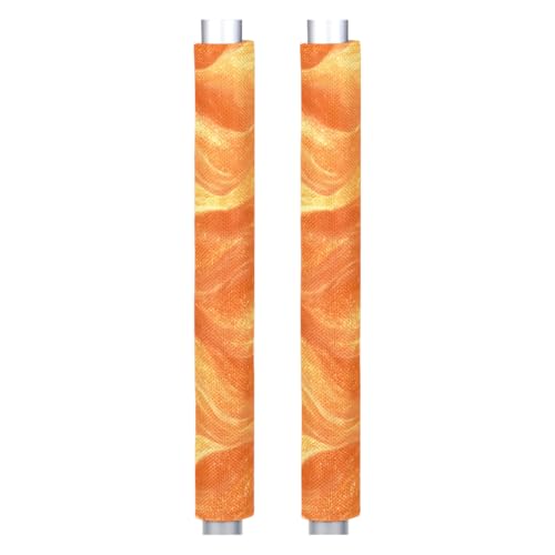 Image of Refrigerator Door Handle Covers Set of 2 Orange Gold Decorate Washable Fridge Dishwasher Mocrowave Oven Stove Decor Protector Handle Cover Keep Kitchen Appliance Clean from Food Stains Decorate
