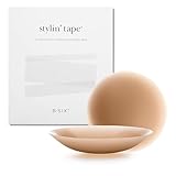Nippies Adhesive Nipple Covers and Stylin' Tape Set - 1 Pair of Reusable Matte Covers Coco Size 2 & 32 Double-Sided Adhesive Strips, Comfortable, Invisible Under Clothes, Travel Box Included