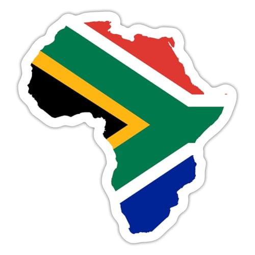 Spreadshirt Südafrika Flagge Langkarte Afrika Kontinent Sticker Aufkleber, 10 x 10 cm, Mattweiß